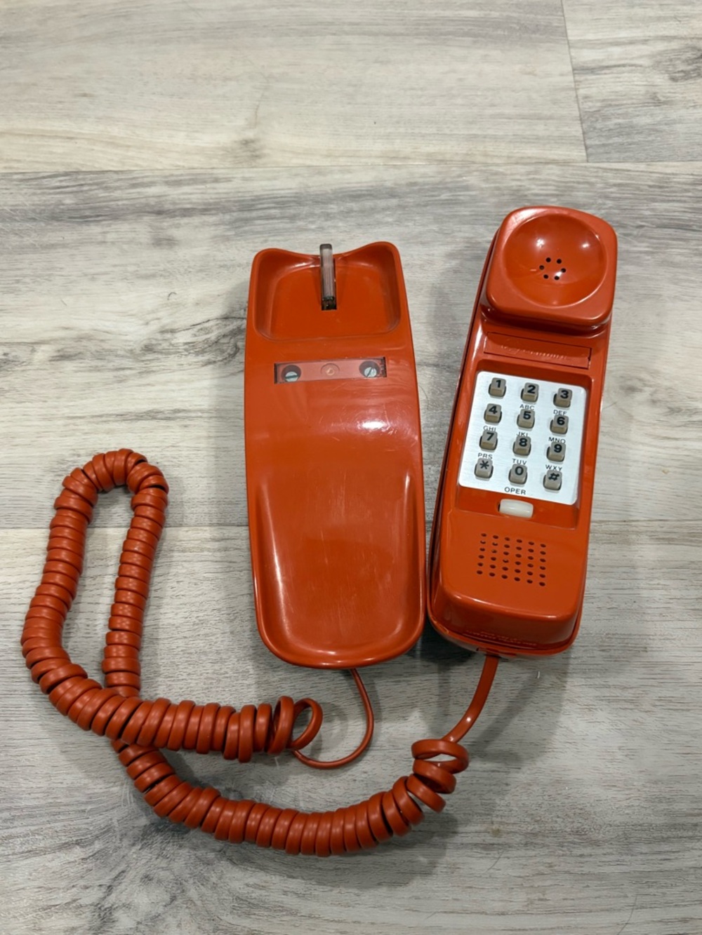 Vintage Burnt Orange Rust Western Electric Trimline 1970s Touch Tone Telephone